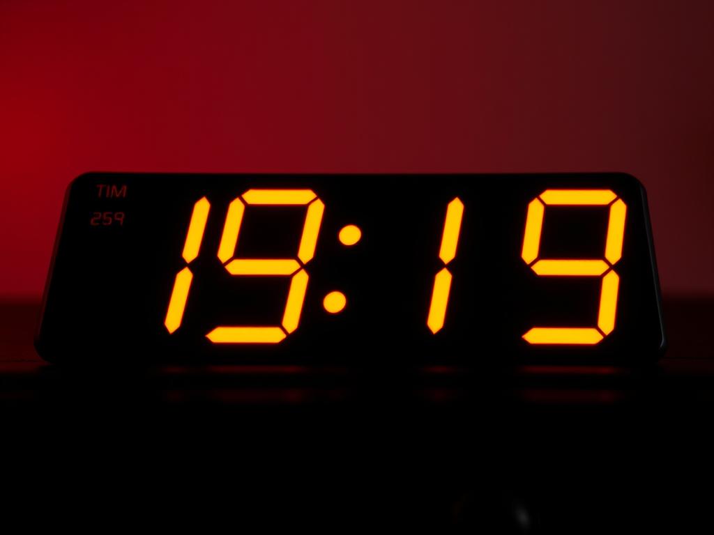 time 19:19 on the digital clock 19:19 на годиннику