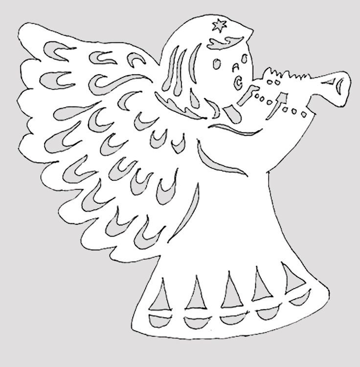 Фігурки Янголят, балерини на вікно з паперу для прикраси вікон до Нового року: роздрукувати і вирізати шаблони і трафарети для наклейки і малювання на вікнах, фото. Фігури Ангелів, балерини з паперу: трафарети, шаблони, витинанки для оформлення новогодни
