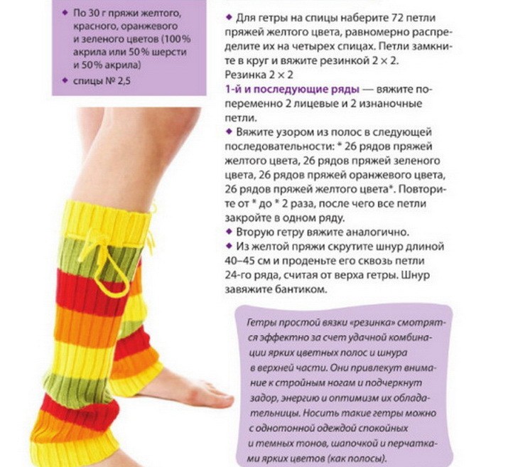 Гетри спицями &mdash; схеми і опис: інструкції для початківців. Як зв'язати спицями прості, в смужку, ажурні гетри: приклади різних схем і відео