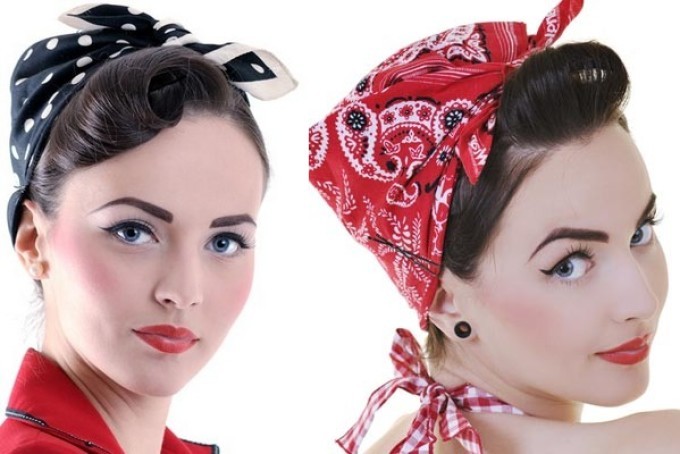 Зачіска у стилі пін-ап (Pin-Up) і поп-арт (Pop-Art): на довгі і короткі волосся. Як зробити зачіску пін-ап з хусткою, банданою?