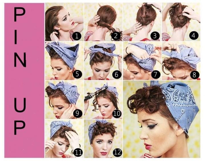 Зачіска у стилі пін-ап (Pin-Up) і поп-арт (Pop-Art): на довгі і короткі волосся. Як зробити зачіску пін-ап з хусткою, банданою?