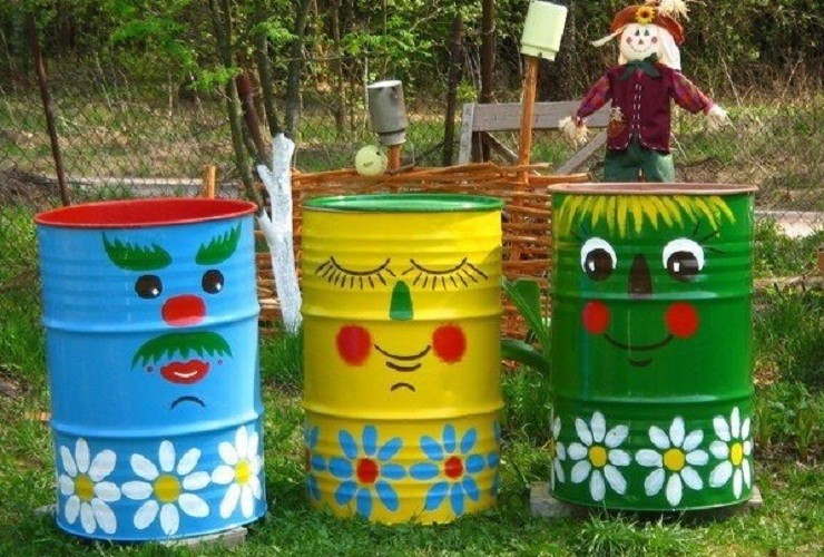 Незвичайне застосування металевих бочок на дачі: ідеї, фото, короткий опис