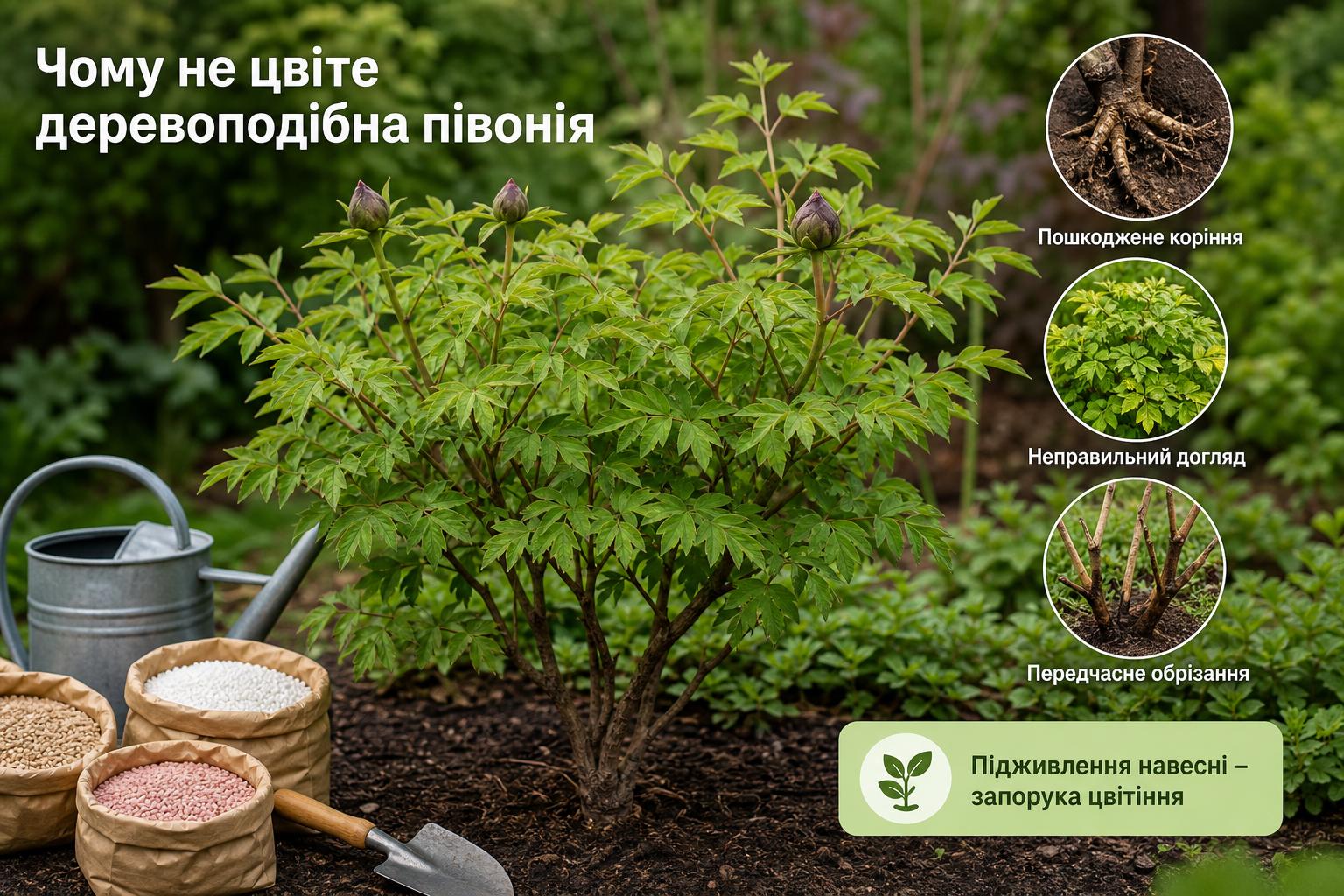 Чому не цвіте деревоподібна півонія, що робити, основні причини. Підживлення деревоподібної півонії навесні