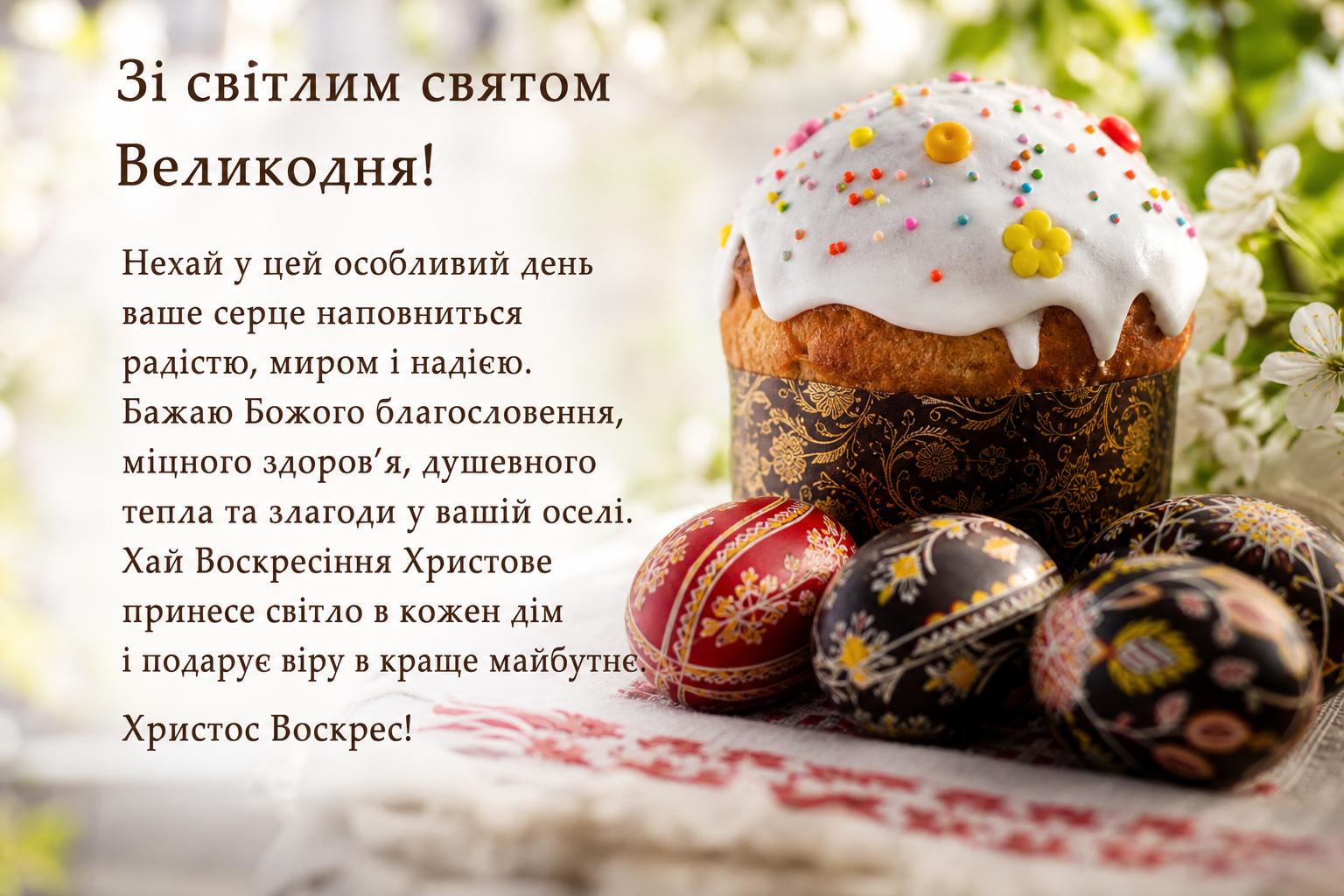 Привітання з Пасхою своїми словами на українській мові. Привітання у прозі