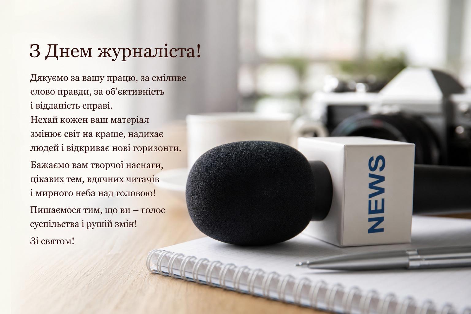 Привітання до дня журналіста своїми словами: щиро і тепло