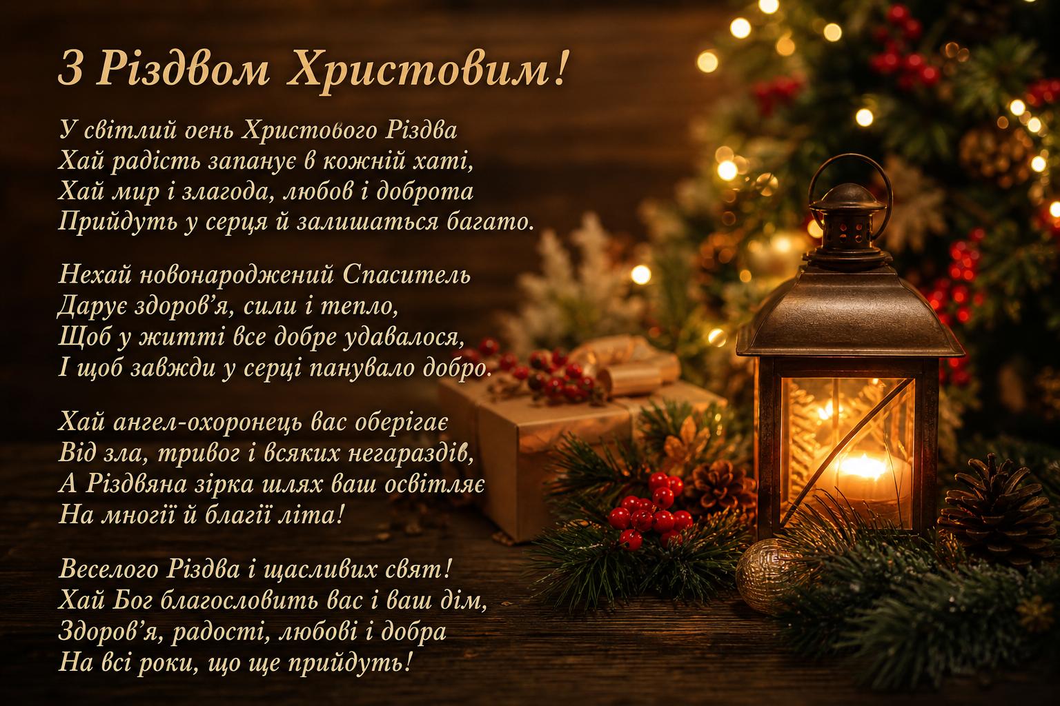 Привітання з Різдвом Христовим своїми словами на українській мові. Привітання у віршах