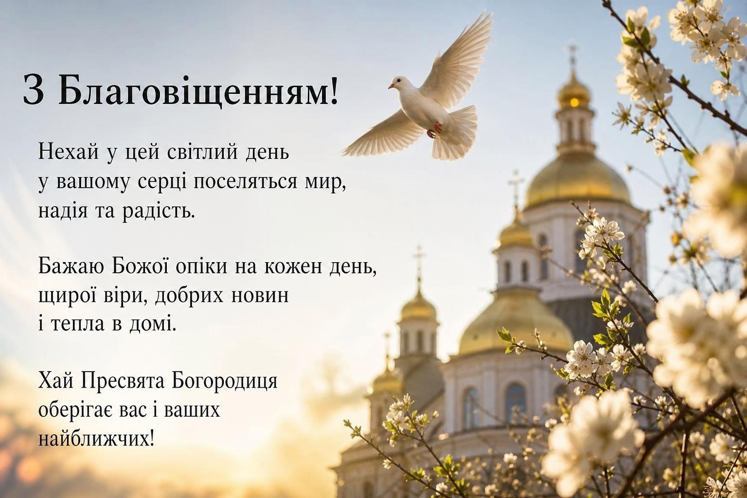 Теплі привітання з Благовіщенням: своїми словами, від серця