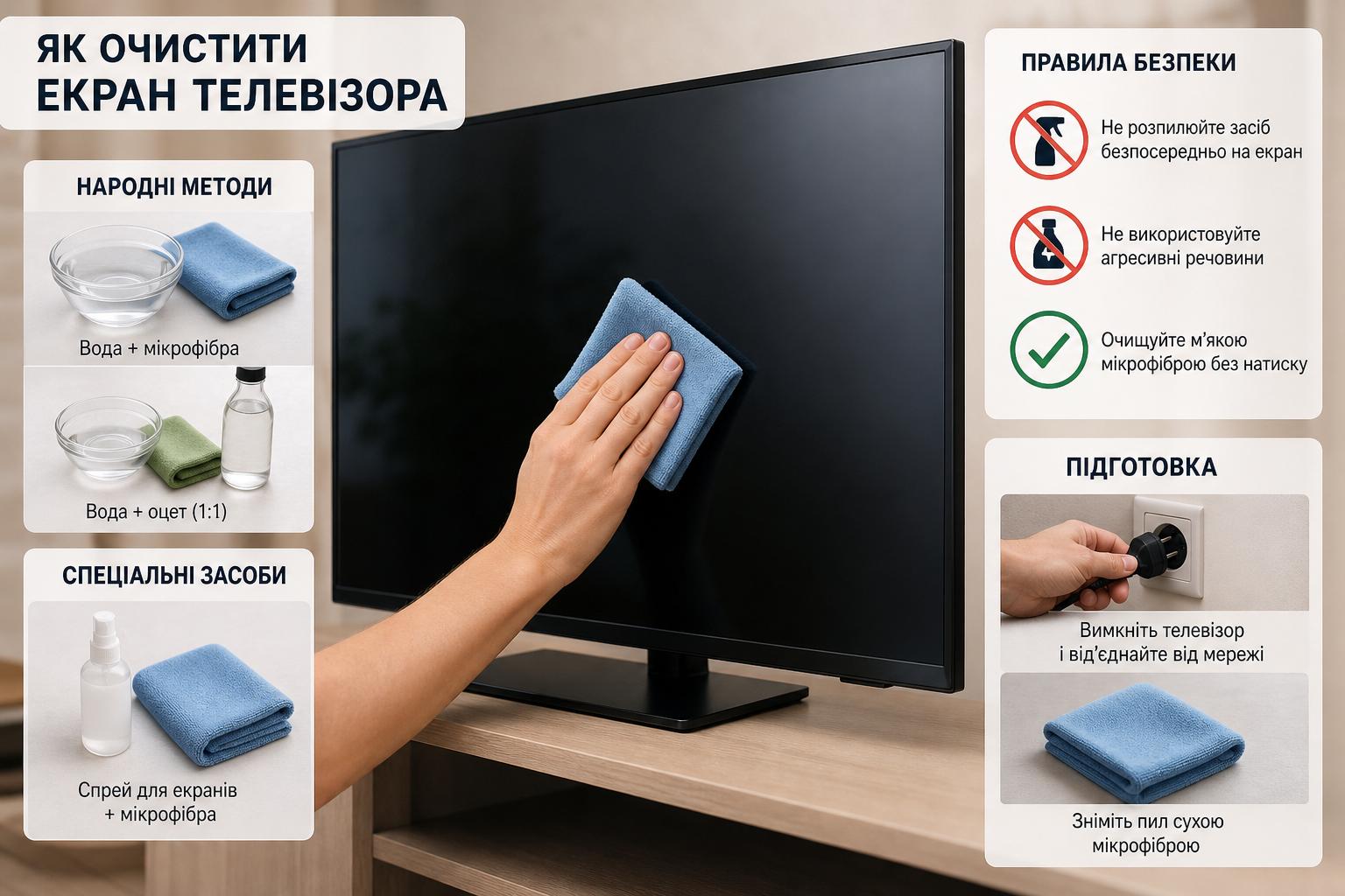 Як прибрати з екрану телевізора пил, народними методами і спеціальними засобами: правила безпеки при очищенні рідкокристалічних екранів. Підготовка: що зробити перед чищенням