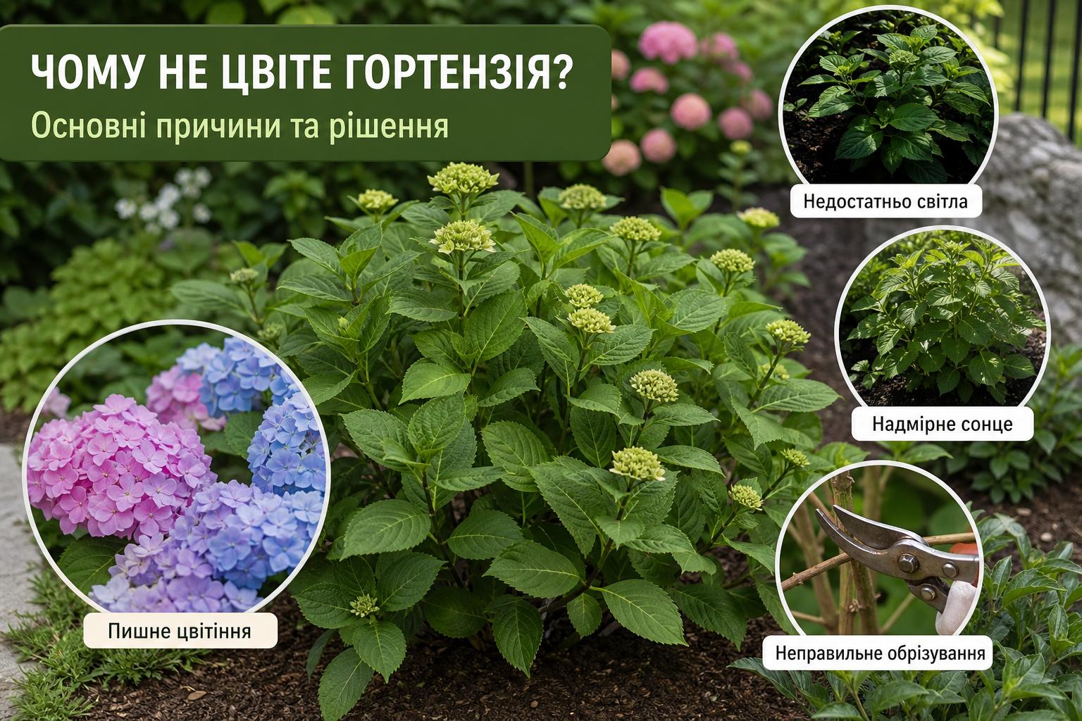 Чому не цвіте гортензія ,що робити, основні причини та як змусити її випустити пишні шапки. Невдала локація та освітлення Чому не цвіте гортензія ,що робити, основні причини та як змусити її випустити пишні шапки. Невдала локація та освітлення