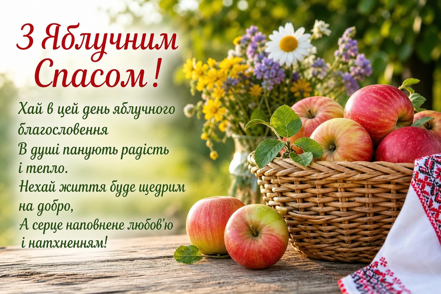 Привітання з Яблучним Спасом своїми словами на українській мові. Привітання у віршах