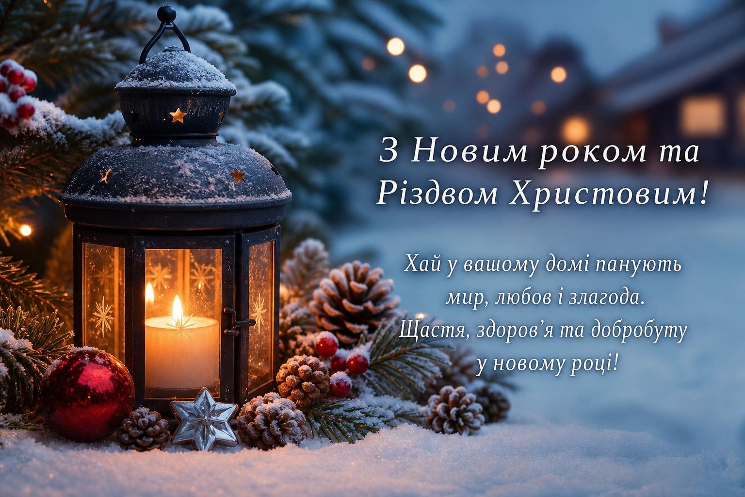 Привітання з Новим роком та Різдвом Христовим. Короткі побажання (для СМС)
