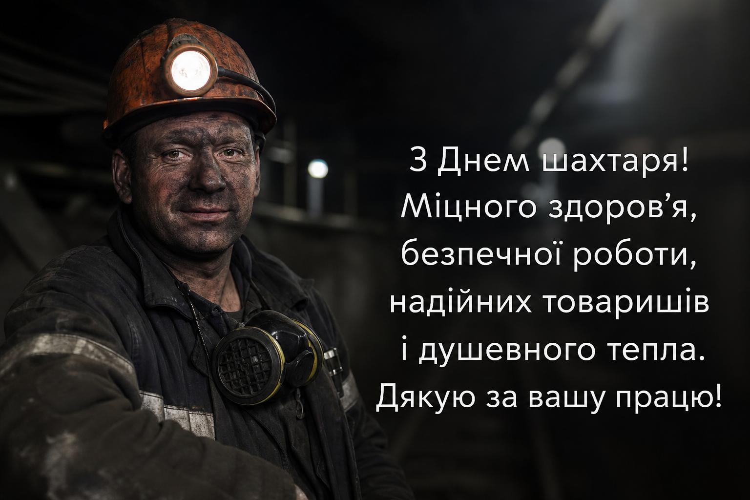 Привітання з Днем шахтаря своїми словами на українській мові. Короткі побажання (для СМС)