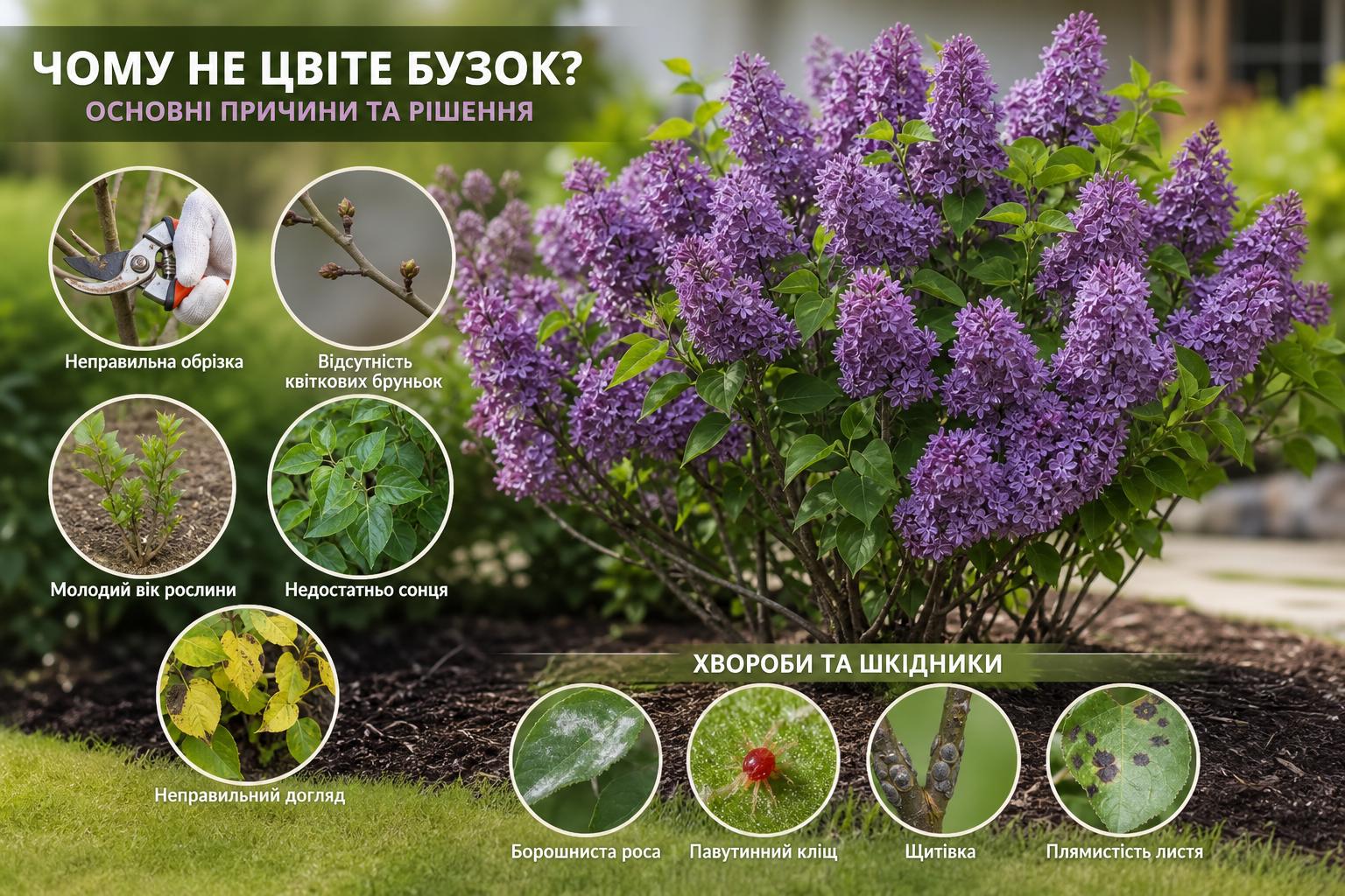 Чому не цвіте бузок, що робити, основні причини. Хвороби та шкідники: невидимі вороги врожаю квітів
