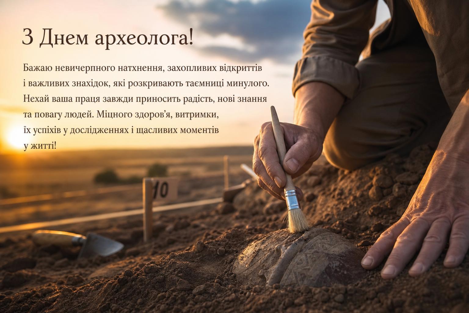 Привітання з днем археолога — слова від серця