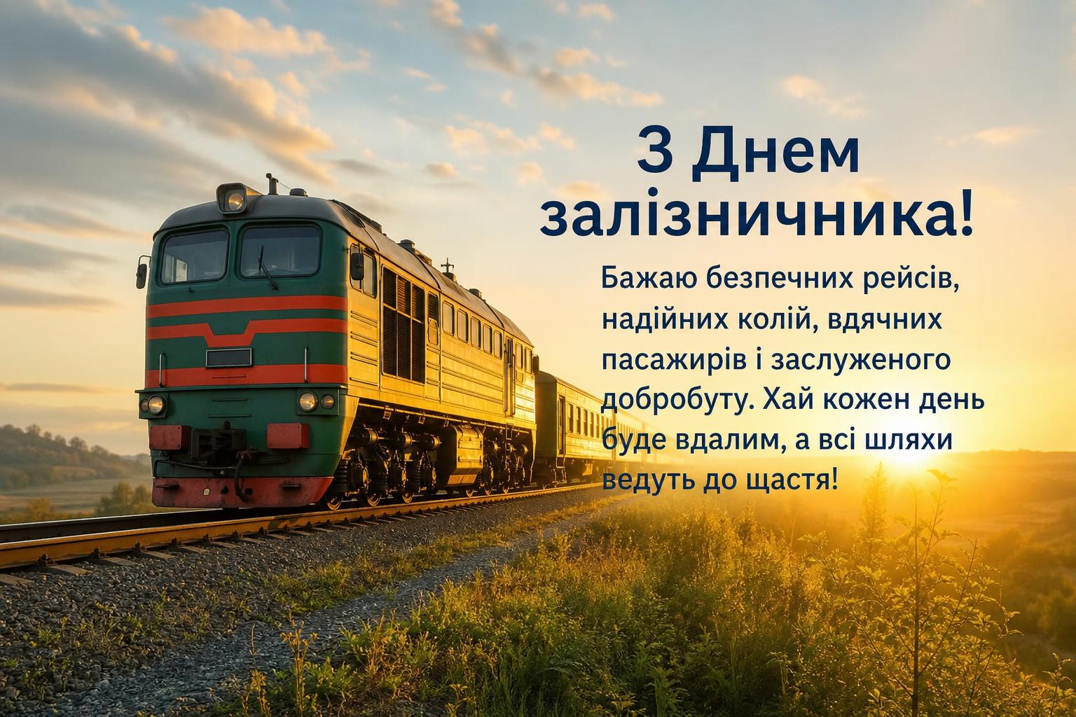 Привітання з Днем залізничника своїми словами на українській мові. Короткі побажання (для СМС)