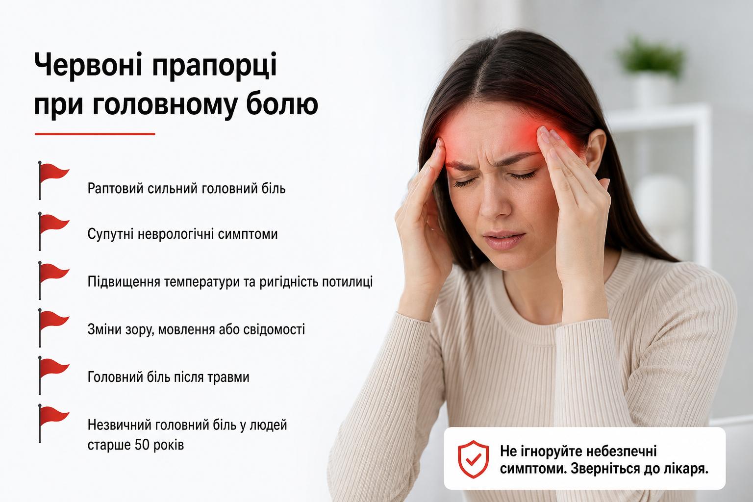 Червоні прапорці при головному болю. Практичні поради, щоб не проґавити небезпечний головний біль