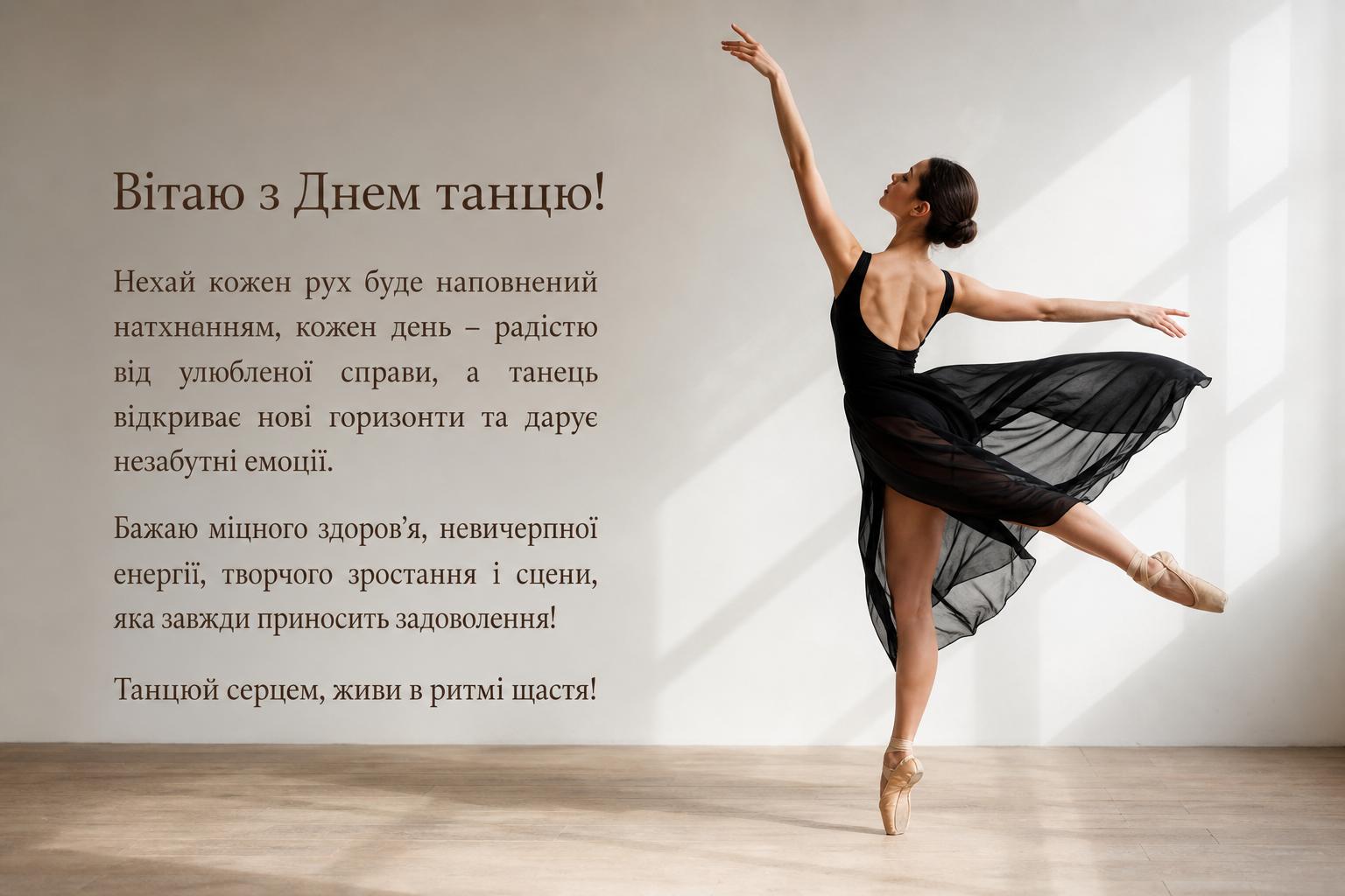 Привітання до Дня танцю: теплі слова, що торкають серце