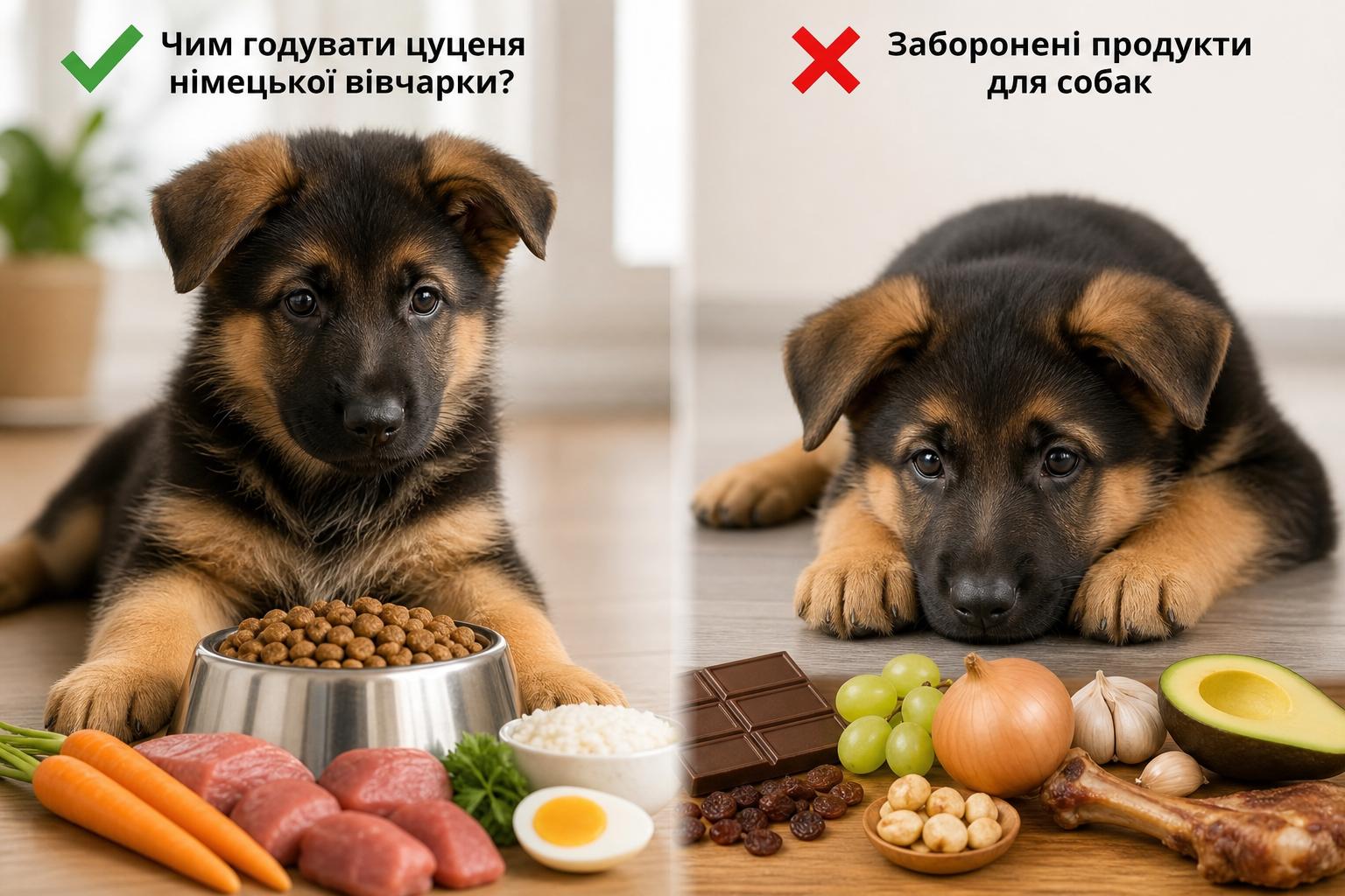 Чим годувати цуценя німецької вівчарки?. Заборонені продукти для собак