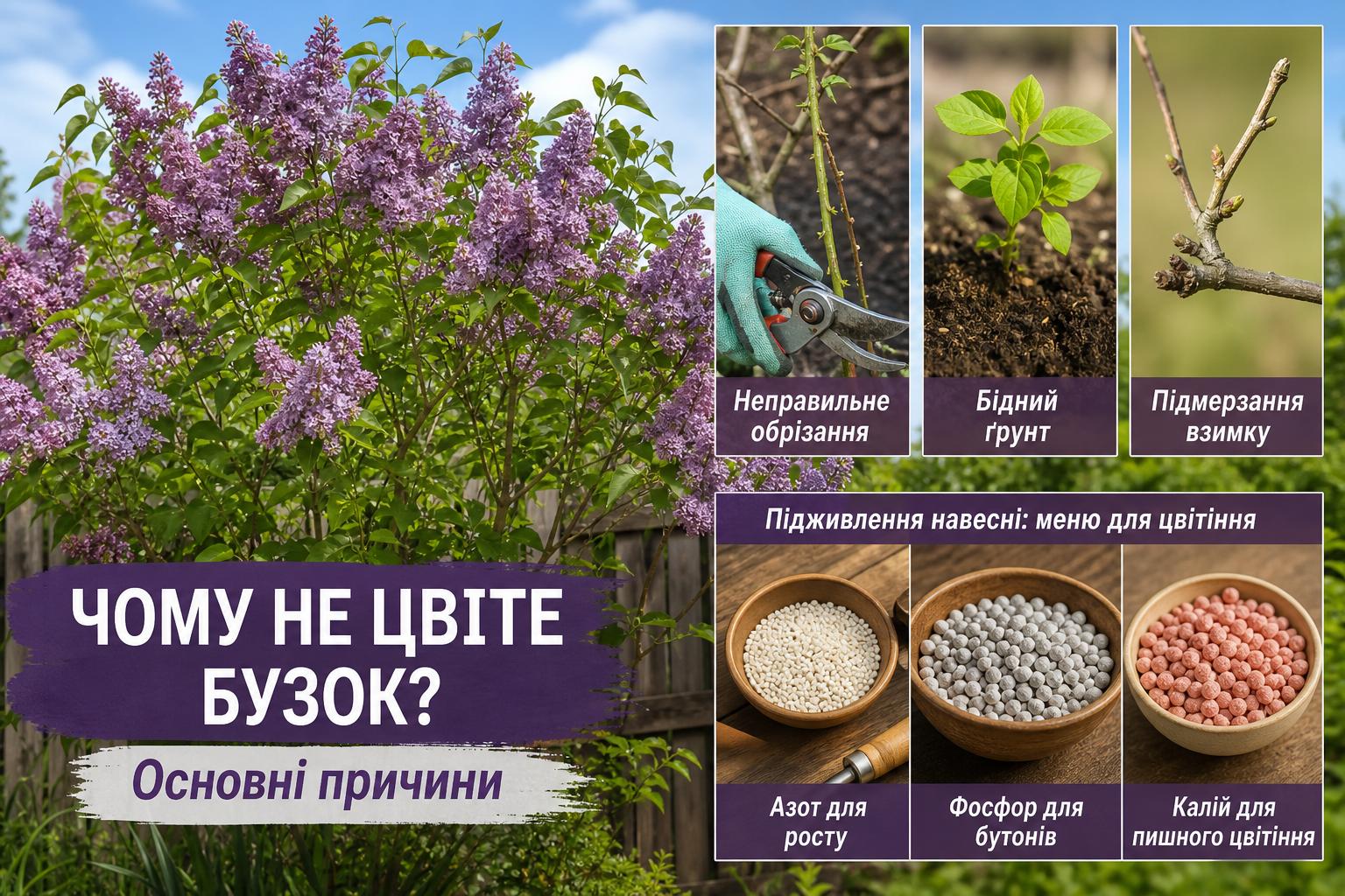 Чому не цвіте бузок, що робити, основні причини. Підживлення бузку навесні: меню для пишного цвітіння