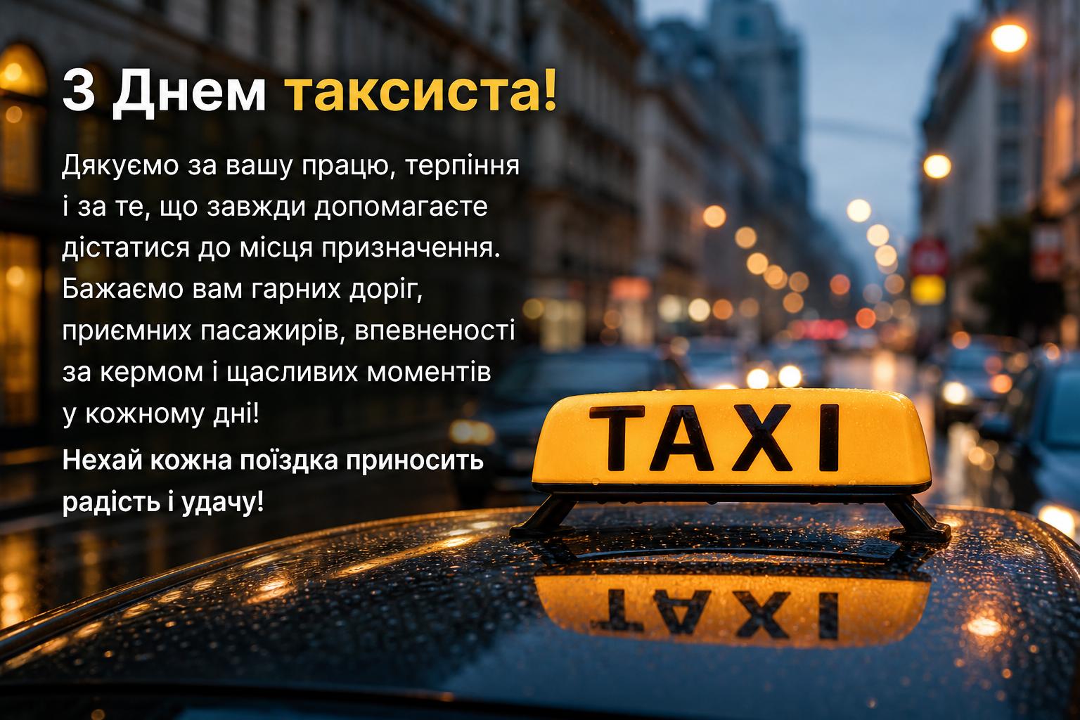 З теплом: привітання з Днем таксиста своїми словами