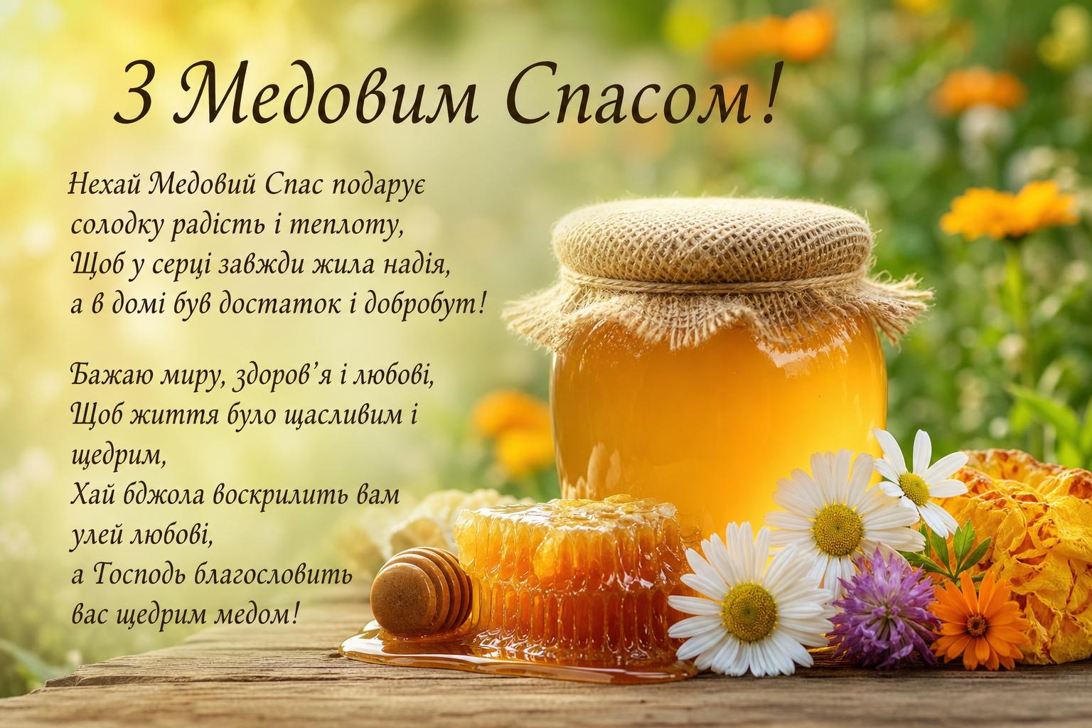 Привітання з Медовим Спасом своїми словами на українській мові. Привітання у віршах