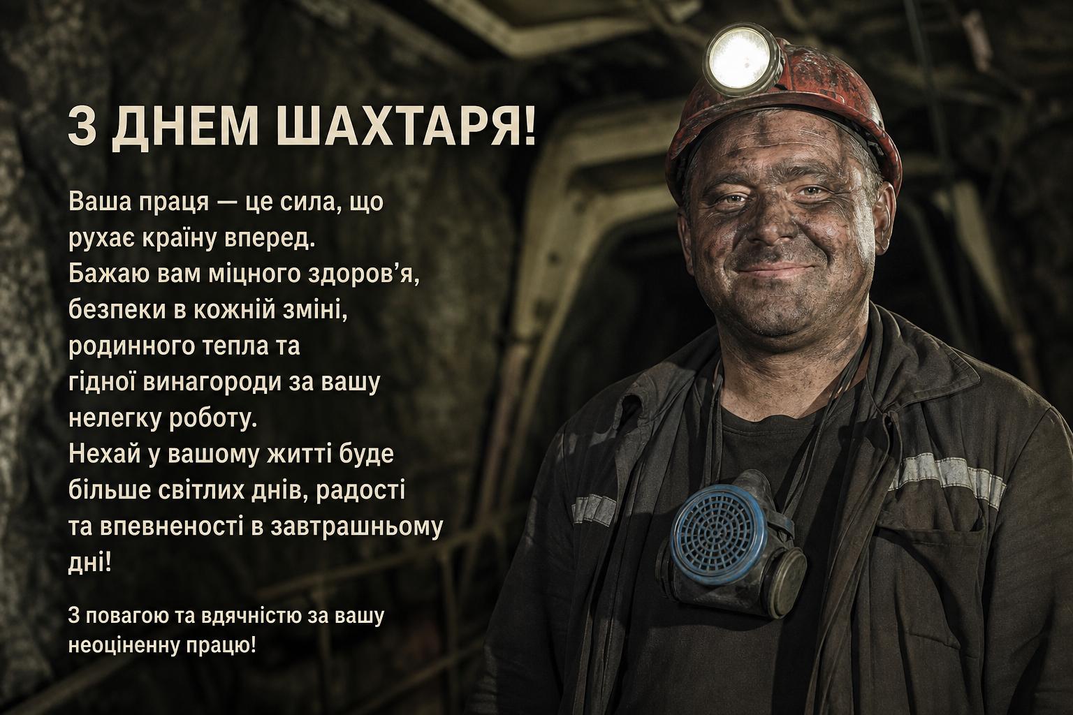 Теплі слова шахтарю: щирі привітання своїми словами