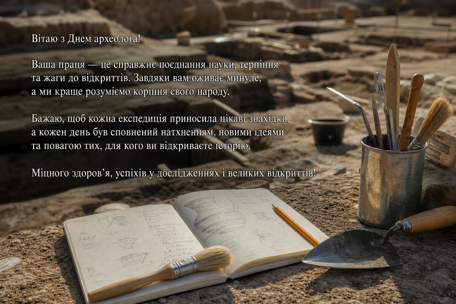 Привітання з Днем археолога своїми словами на українській мові. Привітання у прозі