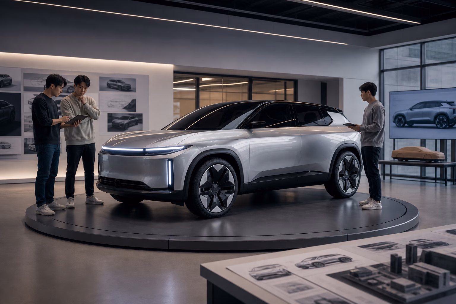 Сучасний автомобільний дизайн-центр з електричним концепт-каром